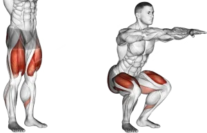 スクワット 筋肉質な男性 イメージ